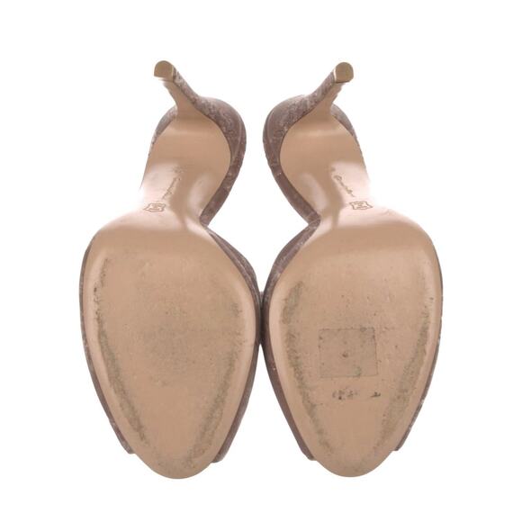 Gianvito Rossi Floral Embroidered Velvet High Vamp Sandals Size 39 - Picture 7 of 9